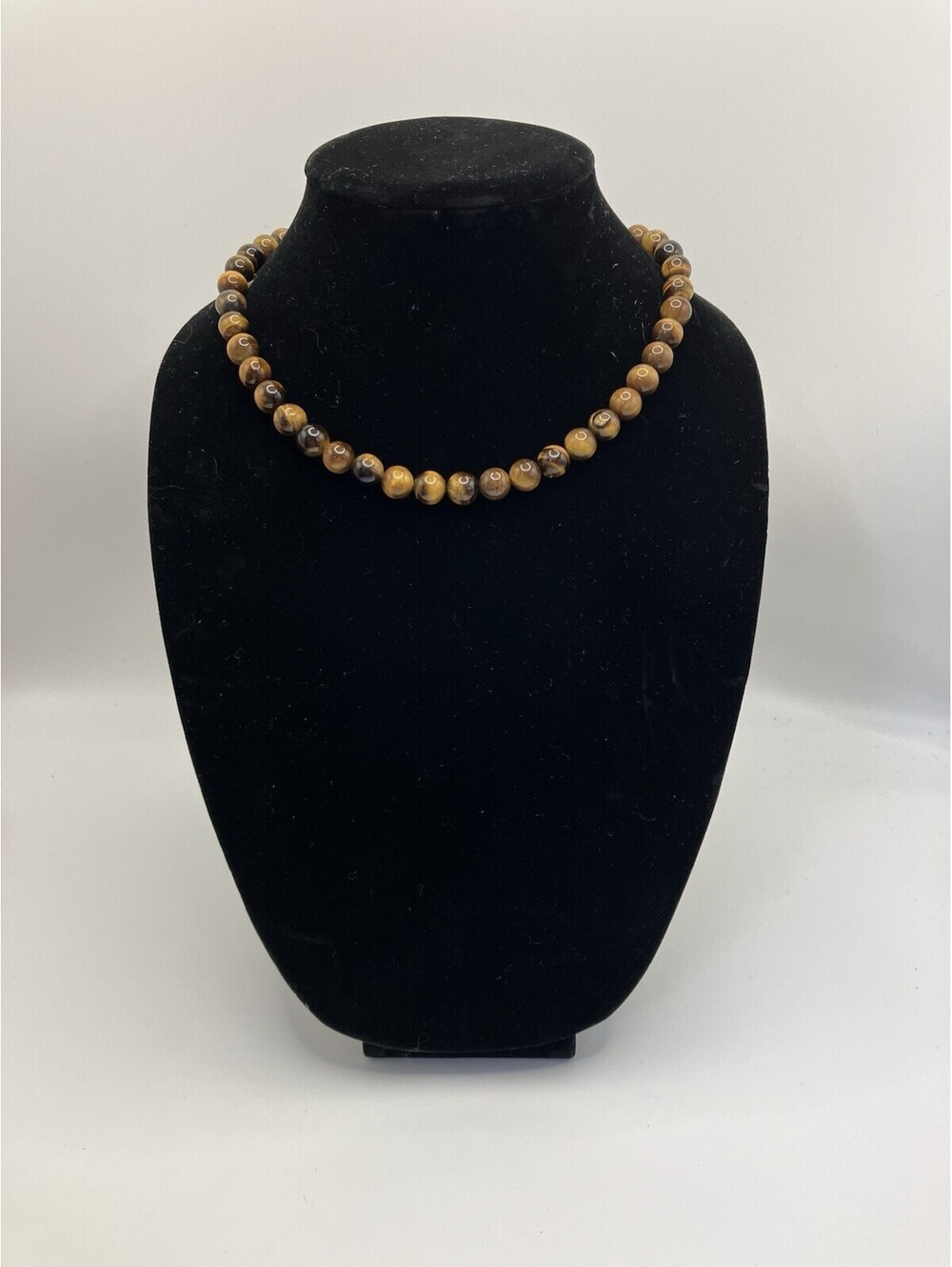 Tiger's Eye Beaded Necklace Screw In Clasp